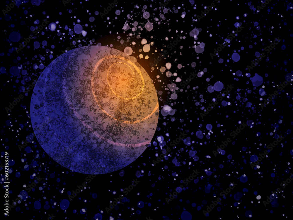 Wall mural іllustration of a planet on the background of space. background with texture