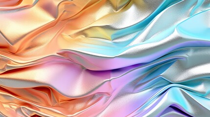 Pastel Crinkled Foil Pattern. Illustration AI Generative.