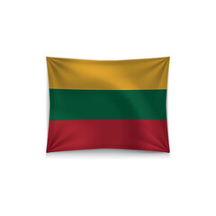realistic vector flag of Lithuania isolated