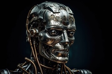 Artificial intelligence. Concept of digital networks. Development of science fiction technologies. Machine learning. Neural network Modern sci-fi. Service information technology system. Generative AI