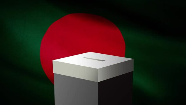 Casting vote into the ballot box during Bangladesh election