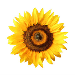 A yellow sunflower  isolated on a transparent background PNG  Generative Ai