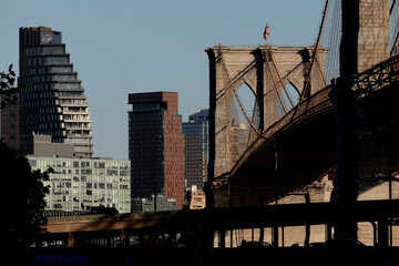 Obraz premium Brooklyn Bridge and Dumbo skyline