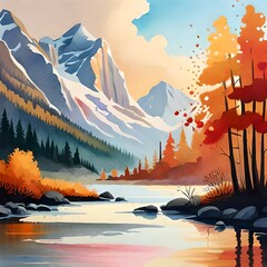 landscape with lake