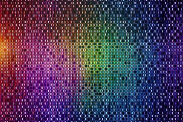 colorful pixelated pattern on a black background Generative AI