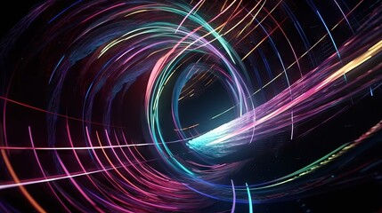 Obraz premium Abstract shape in shades of purple and blue , big data technology concept, supernova
