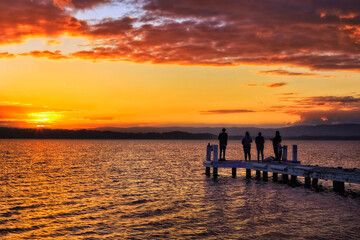 Fototapeta premium Murrays beach CW jetty 4 fishers yellow set