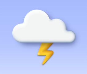 3D stormy weather icon