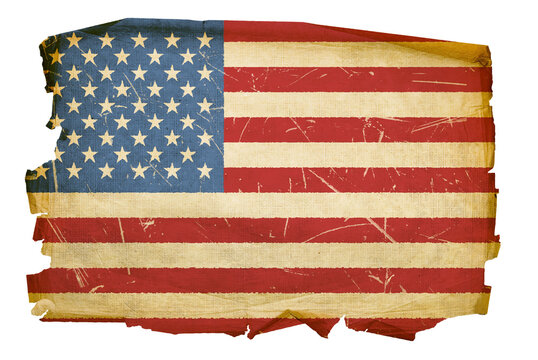 United States Flag old on transparent background
