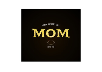 MOM I love you mother days.women silhouette design.