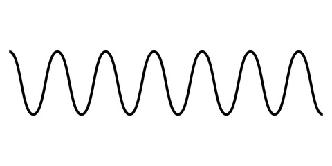The basic properties of waves. Parts of wave diagram. Direction of wave motion. Crest, trough, amplitude, height and length of wave. Vector illustration isolated on white background.