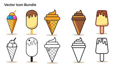 Illustration ice cream icon set