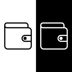 black and white wallet icon