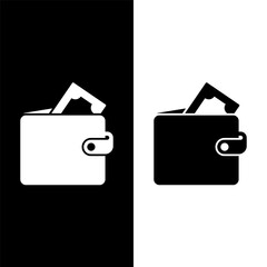 black and white wallet icon