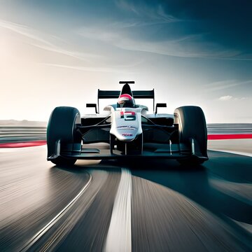 F1 Racing sport car on circuit, race automotive