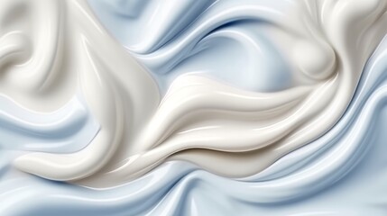 Illustration of a blue and white abstract background with flowing lines. Generative ai