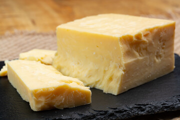 British cheeses collection, English matured smoked cheddar cheese