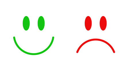 Happy and sad smiley icon
