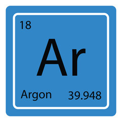 Argon Ar chemical element icon. The chemical element of the periodic table