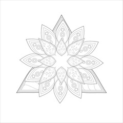 Coloring Book for adults. Hand drawn flowers in zentangle style for t-shirt design or tattoo and coloring book