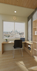 Japanese Style Study Room Interior in apartment