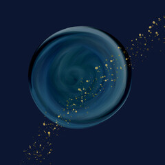 深みのある青と金の高級感のある背景素材