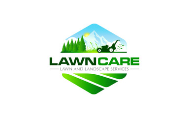 Illustration graphic vector of lawn care, landscape services, grass concept logo design template
