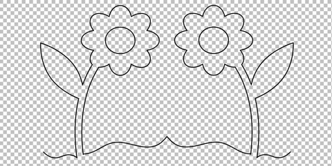 Cute flower icon in flat style. Flower vector illustration on transparent background. Flower business concept.