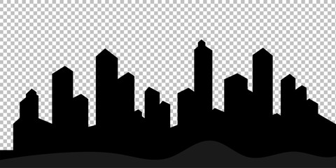 City skyline silhouette on transparent background. Vector illustration. Eps 10.