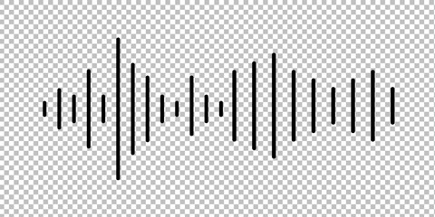 Sound wave icon isolated on transparent background. Vector illustration. Eps 10