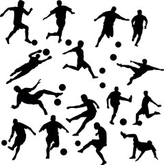 Soccer players silhouettes