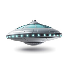 ufo in the night, UFO in isolated white background, world UFO day Generative Ai