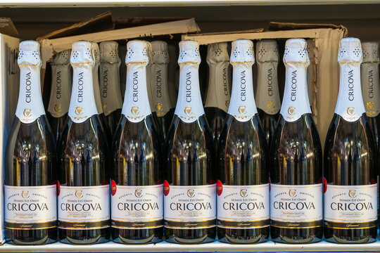 January 20, 2023 Balti, Moldova. Illustrative editorial. Sparkling wine Cricova