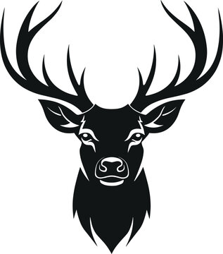 Buck, Deer, head Logo,  Vector illustration design isolated on white background, Great for your Hunting Logo, Decal & Stickers.
