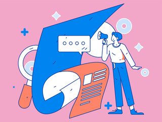 Job Interview People Flat Vector Concept Operation Hand Drawn Illustration
