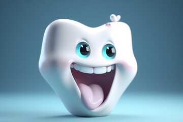 smile dentistry dentist dental smiling blue child tooth hygiene care. Generative AI.