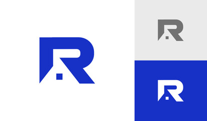 Letter R initial monogram with house roof logo design © Pirage Design