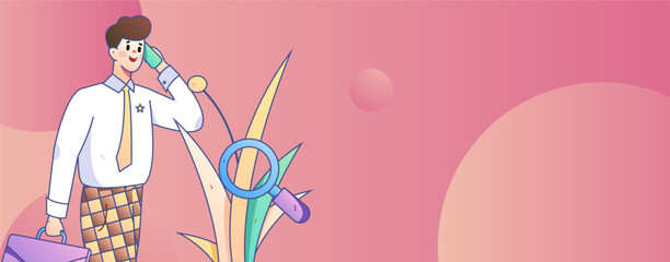 Job Interview People Flat Vector Concept Operation Hand Drawn Illustration
