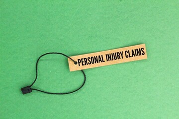 tag the paper with the words Personal injury claim. medical concept. injury concept