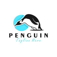 penguin animal vector illustration logo