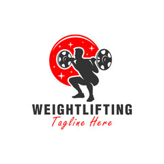 man weightlifting sport vector illustration logo