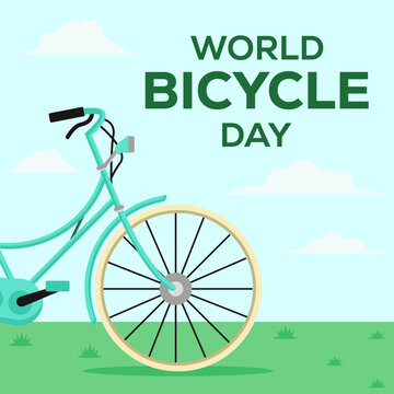 flat vector world bicycle day illustration design