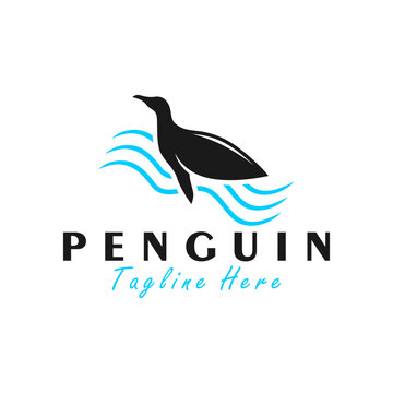 penguin animal vector illustration logo