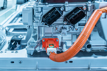 electric system of eco car front engine Automotive part concept