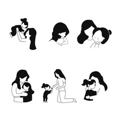 illustration of happy mother day silhouette