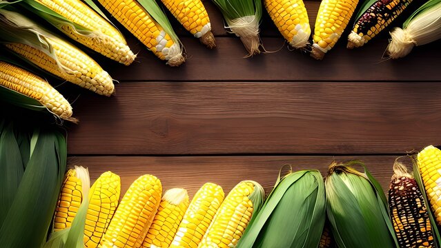 A Bountiful Harvest: An Abundance of Fresh Corn on a Dark Background