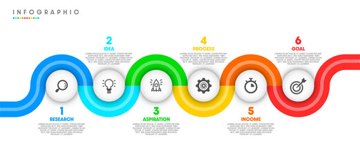 Business concept with infographic design 6 options.