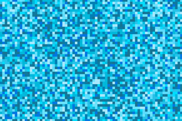 Blue mosaic pixel background. Blue mosaic pattern. Mosaic color gradient. Color sample of a pixel landscape.