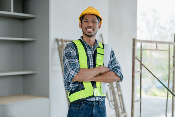 multi ethnic engineer brainstorming and measuring for cost estimating on paperworks and floor plan drawings about design architectural and engineering for houses and buildings