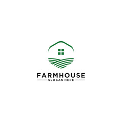farm house logo template vector in white background